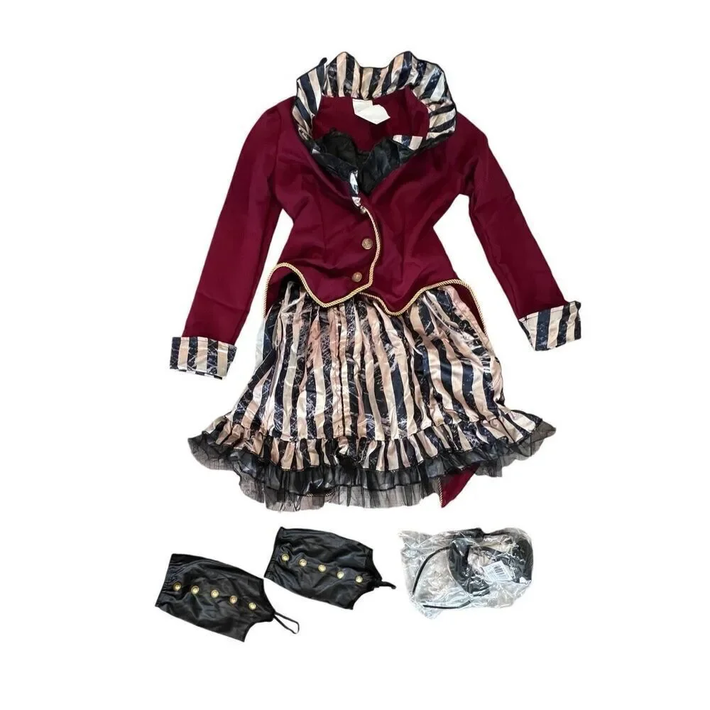 Fun World Freak Show Ring Mistress Circus Halloween Pretend Cosplay 12/14 Kids‎